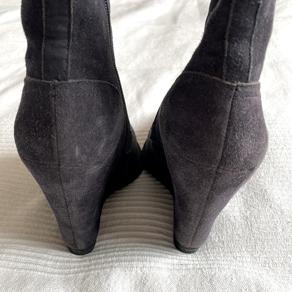ASH Jasmin Suede Black Blue Wedge Booties Size EU 36 - Picture 5 of 8